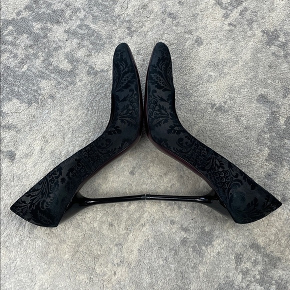 Gucci Noah Embossed Floral Brocade Pumps Stiletto Pointed Toe Sz 37.5 - Picture 8 of 15